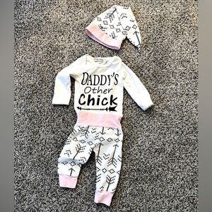 Baby Girl 0-3month Outfit With Hat